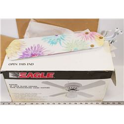 42" 4 BLADE 3 SPD CEILING FAN W/LIGHT - HANDPAINT