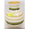 Image 1 : LARGE VIETNAMESE VASE - GREEN/YELLOW/WHITE STRIPES