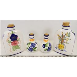 BOX OF CERAMIC SALAD SERVER SET - OIL/VINEGAR AND