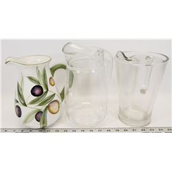 BOX OF JUICE PITCHERS.