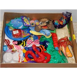 PARTY FLAT WITH BANNERS, BLOW UP DECORATIONS,