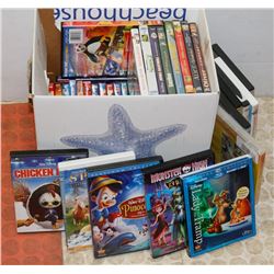 BOX OF ASSORTED CHILDRENS DVD'S