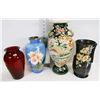 Image 1 : 10) 4 LARGE VASES - LARGE FLOWER VASE IS STRESSED
