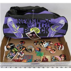 NEW KIDS ON THE BLOCK BUTTON AND BAG COLLECTION