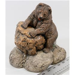 BEAR ON THE ROCK STATUE