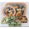 Image 1 : LOT OF VINTAGE METAL TINS & TRAY SET INCL LARGE
