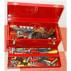 METAL TOOL BOX WITH CONTENTS