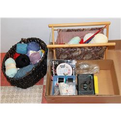 LARGE FLATS OF KNITTING AND CROCHET SUPPLIES