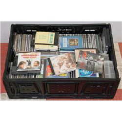 TOTE  WITH ASSORTED CD'S, SOME 8-TRACK, SOME