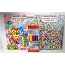 2 - LOT 2 GEOMETRIC COLORING BOOKS