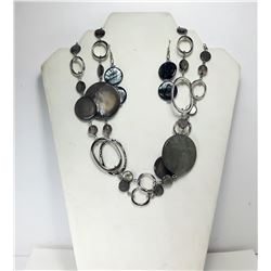 11 - LIA SOPHIA SILVER TONE, ABALONE