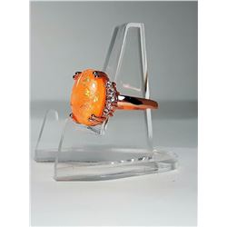 19 - OVAL PEACH FIRE OPAL & CLEAR
