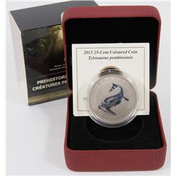 2013 CANADIAN 25 CENT COLOURED COIN PREHISTORIC