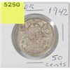 Image 1 : 1942 CANADIAN SILVER 50 CENT PIECE