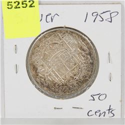 1958 CANADIAN SILVER 50 CENT PIECE