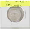 Image 1 : 1967 CANADIAN CENTENNIAL SILVER LYNX 25 CENT PIECE