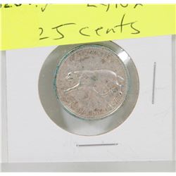 1967 CANADIAN CENTENNIAL SILVER LYNX 25 CENT PIECE