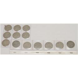 1922,1923,1924,1925,1926,1927,1928, CANADIAN 5CENT