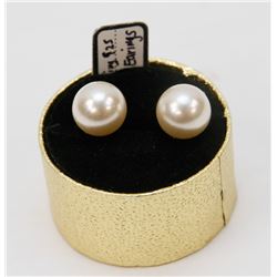 6) STERLING SILVER .925 CUBIC PEARL EARRINGS