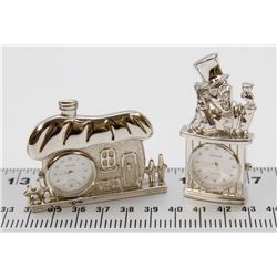 PAIR OF DESKTOP MINI CLOCKS - JESTER WITH HOBBIT