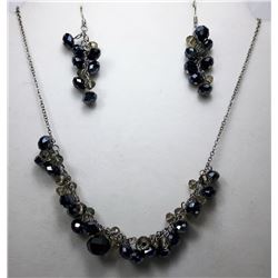 19 - BLACK/GREY  CRYSTAL NECKLACE SET