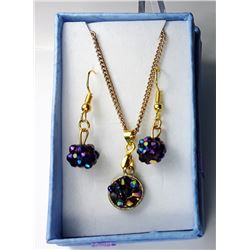 12 - GOLD TONE & BLUE/PURPLE SET
