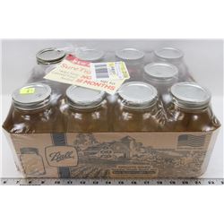 11 CANNING JARS WITH LIDS
