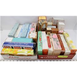 TWO FLATS OF VINTAGE AVON PRODUCTS.