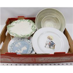 FLAT OF BOWLS AND COLLECTIBLE PLATES