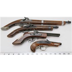SET OF 4 VINTAGE PARRIS REPLICA FLINTLOCK PISTOLS.