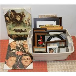 TOTE OF PICTURES & FRAMES.