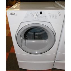 WHIRLPOOL DUET SPORT DRYER ON PEDESTAL