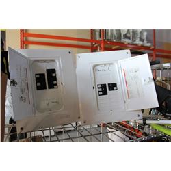 TWO ELECTRIC PANELS WITH BREAKERS