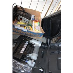 ROK AIR NAILER AND TRAY OF TOOLS