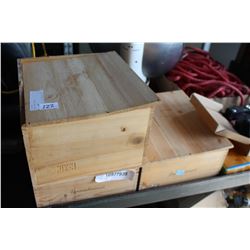 3 WOOD WINE CRATES