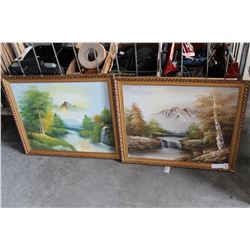 2 OIL PAINTINGS ON CANVAS
