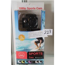 NEW SPORTS ACTION CAMERA, 1080P, WATERPROOF TO 30M, WITH ACCESSORIES AND MOUNTS RETAIL $149