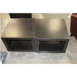 3 ROLLING ESPRESSO FINISH  ENDTABLES