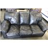 Image 2 : BLACK LEATHER SOFA AND LOVESEAT