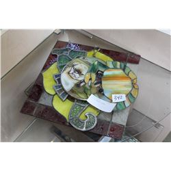 LOT OF LEADED GLASS