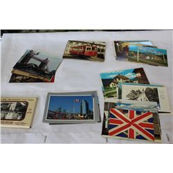 BASKET OF ANTIQUE POSTCARDS