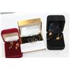 Image 1 : TWO PAIR OF EARRINGS AND LADIES PUZZLE RING
