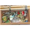 Image 2 : WOOD DRESSER BOX WITH JEWELLRY CONTENTS