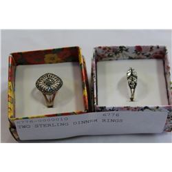 TWO STERLING DINNER RINGS