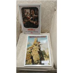 TWO TIN SIGNS WESTERN AMMO AND WINCHESTER