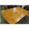 Image 2 : PINE TRESTLE BASE DINING TABLE WITH 2 LEAFS AND 6 CHAIRS