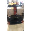 Image 2 : BLACK THREE TIER ENTERTAINMENT STAND WITH TV WALL MOUNT