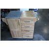 Image 1 : ROLLING MAPLE KITCHEN CART WITH GRANITE TOP