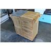 Image 2 : ROLLING MAPLE KITCHEN CART WITH GRANITE TOP