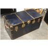 Image 1 : BLUE AND BLACK METAL BOUND TRUNK